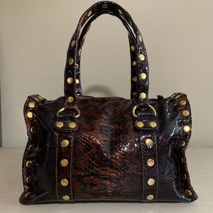 Beautiful Hammitt Westwood satchel in brown patent leather snakeskin pattern